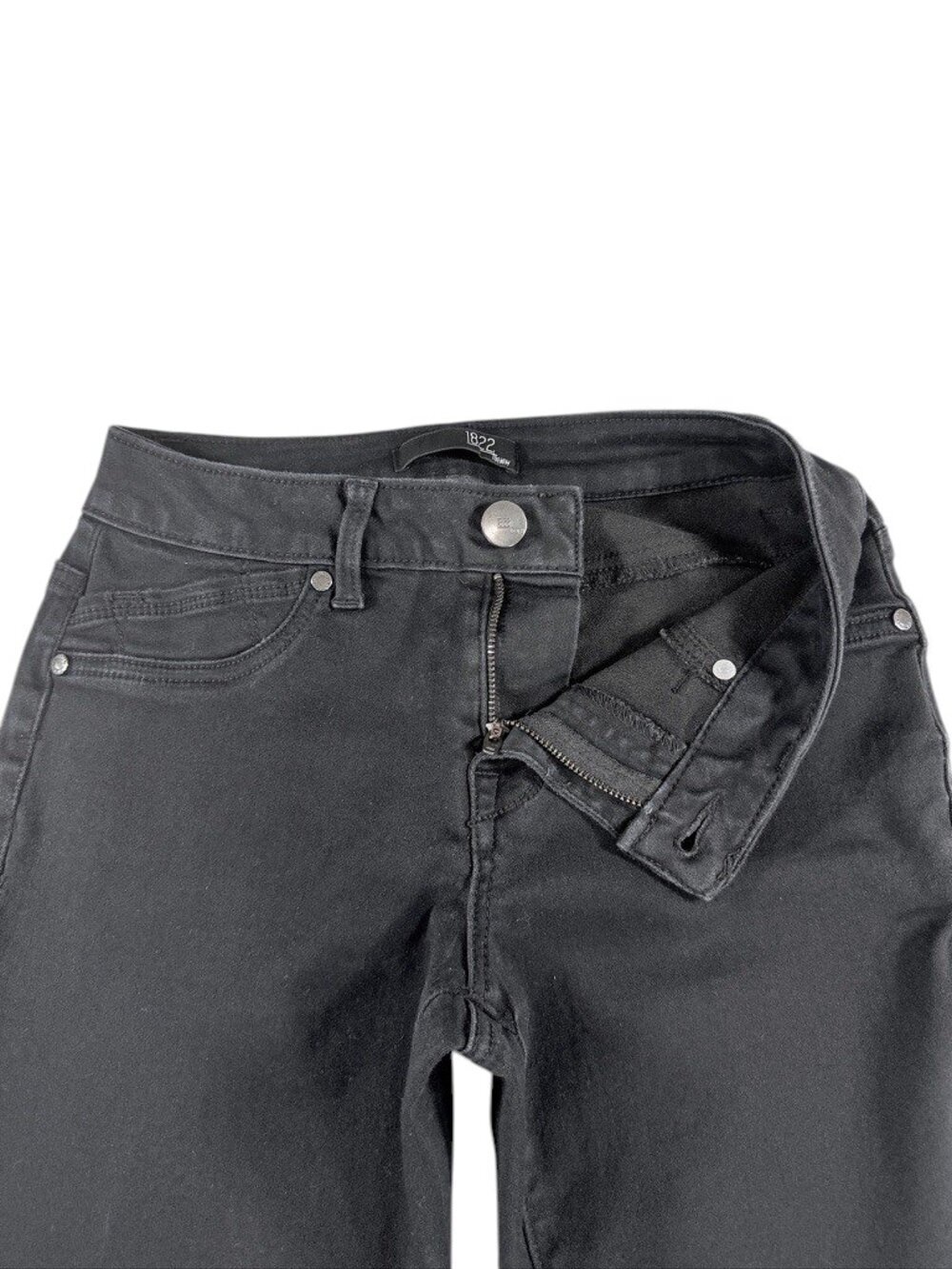 1822 Denim Black Skinny Stretch Jeans Women Size 4 Mid Rise Classic - Picture 3 of 13